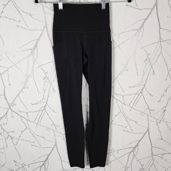 Lululemon Black Nulu High Rise Align Pants With Pockets 25" - Picture 2 of 5